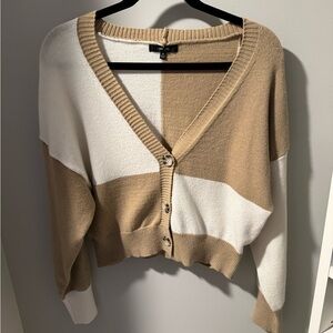 Colorblock V-Neck Cardigan Sweater